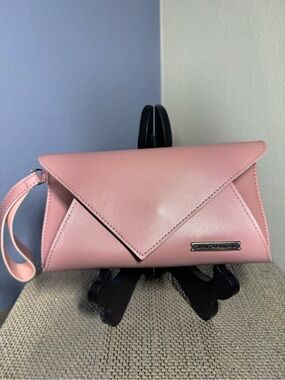 Jantaminiau Blush Pink Envelope Wristlet Clutch Evening Bag